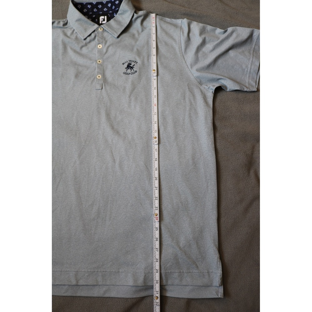 FOOTJOY Polo Shirt Mens XL Bull Valley Golf Club Gray Stretch Performance Lisle - Picture 3 of 13